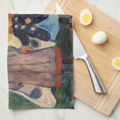 Edvard Munch - Four Girls in Asgardstrand キッチンタオル (四つ折り)