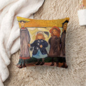 Edvard Munch - Four Girls in Asgardstrand クッション (ブランケット)