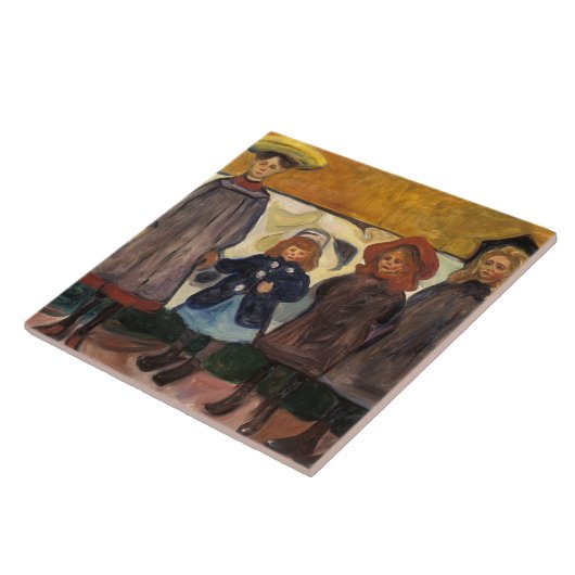 Edvard Munch - Four Girls in Asgardstrand タイル (側面)