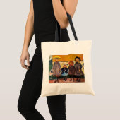 Edvard Munch - Four Girls in Asgardstrand トートバッグ (正面(商品))
