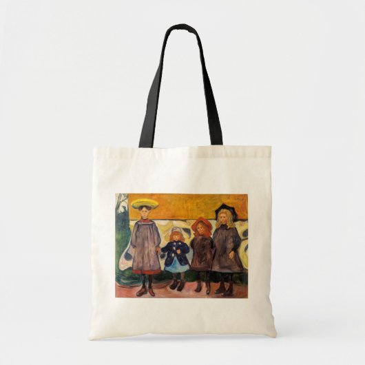 Edvard Munch - Four Girls in Asgardstrand トートバッグ (正面)