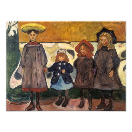 Edvard Munch - Four Girls in Asgardstrand フォトプリント (正面)