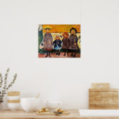 Edvard Munch - Four Girls in Asgardstrand ポスター (キッチン)