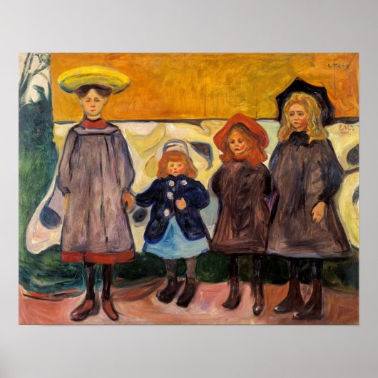 Edvard Munch - Four Girls in Asgardstrand ポスター (正面)