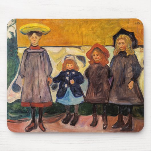 Edvard Munch - Four Girls in Asgardstrand マウスパッド (正面)