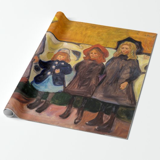 Edvard Munch - Four Girls in Asgardstrand ラッピングペーパー (アンロールド)