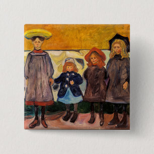 Edvard Munch - Four Girls in Asgardstrand 缶バッジ