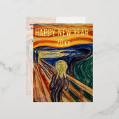 Edvard Munch - Happy New Year from the Scream 箔シーズンポストカード (正面/裏面)