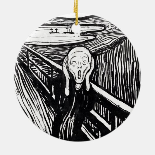 Edvard Munch Illustration The Scream セラミックオーナメント (裏面)