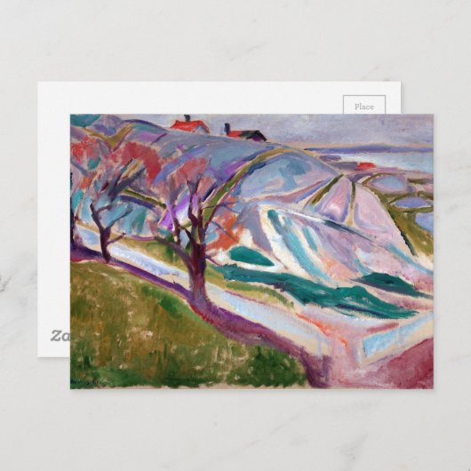 Edvard Munch Landscape, Kragero ポストカード (正面/裏面)