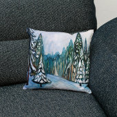 Edvard Munch New Snow, Winter Forest Landscape クッション