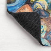 Edvard Munch - Shore with Red House マウスパッド (コーナー)