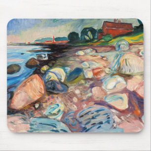 Edvard Munch - Shore with Red House マウスパッド