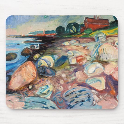 Edvard Munch - Shore with Red House マウスパッド (正面)