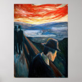 Edvard Munch - Sick Mood at Sunset, Despair 1892 ポスター (正面)