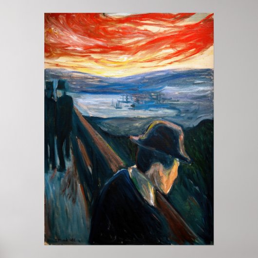 Edvard Munch - Sick Mood at Sunset, Despair 1892 ポスター (正面)