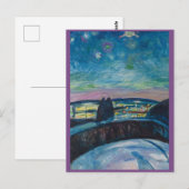 Edvard Munch、Starry Nightの絵を描ポストカード ポストカード (正面/裏面)