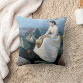 Edvard Munch - Summer Night, Inger on theビーチ クッション (ブランケット)