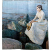 Edvard Munch - Summer Night, Inger on theビーチ シャワーカーテン (正面)