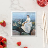 Edvard Munch - Summer Night, Inger on theビーチ スタンダードカクテルナプキン (インサイチュ)