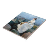 Edvard Munch - Summer Night, Inger on theビーチ タイル (側面)