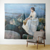 Edvard Munch - Summer Night, Inger on theビーチ タペストリー (インサイチュ(横))