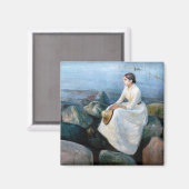 Edvard Munch - Summer Night, Inger on theビーチ マグネット (正面/裏面)