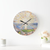 Edvard Munch Sunrise Art Nouveau Expressionism ラージ壁時計 (ホーム)