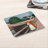 Edvard Munch - The Girls on the Bridge スクエアペーパーコースター (アングル)