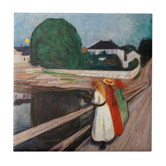 Edvard Munch - The Girls on the Bridge タイル (正面)