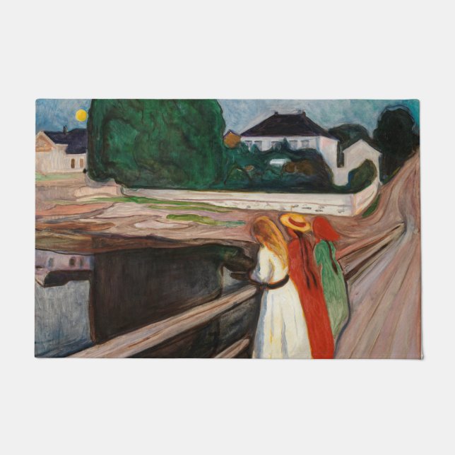 Edvard Munch - The Girls on the Bridge ドアマット (正面)
