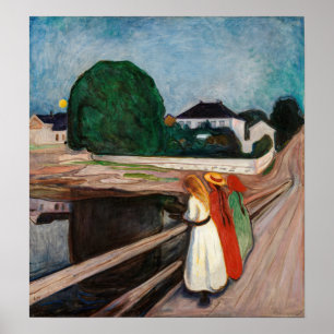 Edvard Munch - The Girls on the Bridge ポスター