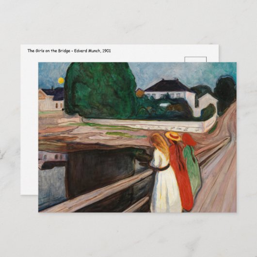 Edvard Munch - The Girls on the Bridge ポストカード (正面/裏面)