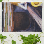 Edvard Munch - The Girls on the Bridge 1901 キッチンタオル (折り畳み)