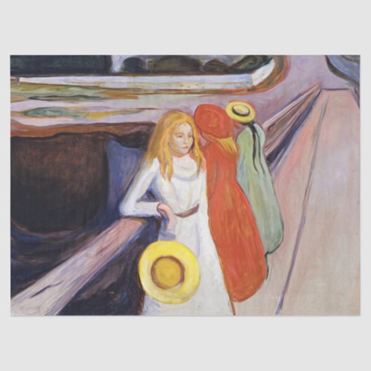 Edvard Munch - The Girls on the Bridge 1901 薄葉紙 (正面)