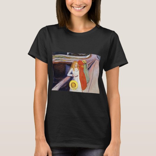 Edvard Munch - The Girls on the Bridge 1901 Tシャツ (正面)