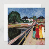 Edvard Munch - The Girls on the Bridge 1902 サンキューカード (正面/裏面)