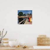 Edvard Munch - The Girls on the Bridge 1902 ポスター (キッチン)