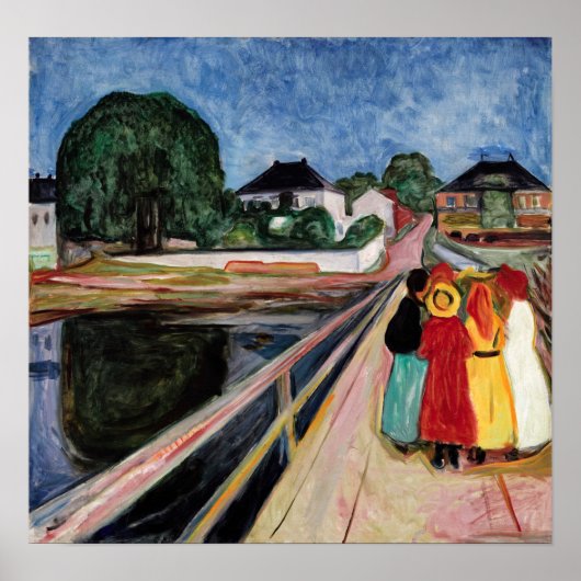 Edvard Munch - The Girls on the Bridge 1902 ポスター (正面)