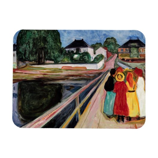 Edvard Munch - The Girls on the Bridge 1902 マグネット (横)