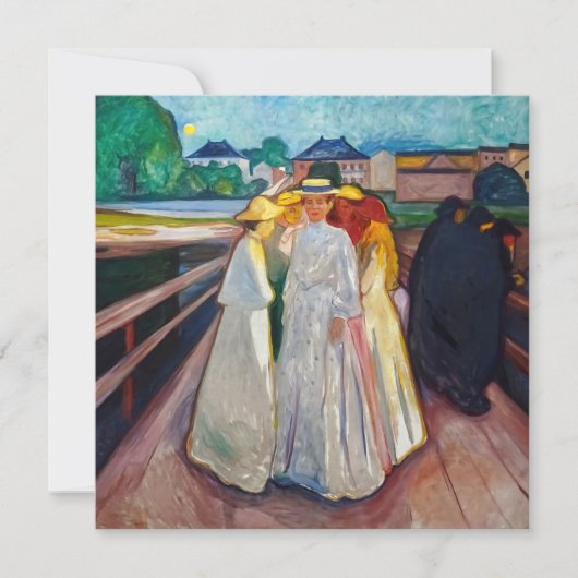 Edvard Munch - The Girls on the Bridge 1903 サンキューカード (正面)