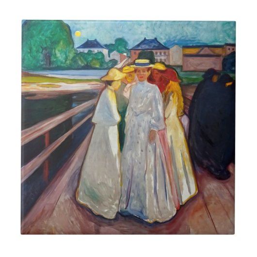 Edvard Munch - The Girls on the Bridge 1903 タイル (正面)