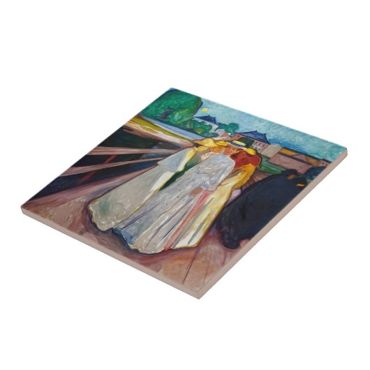 Edvard Munch - The Girls on the Bridge 1903 タイル (側面)