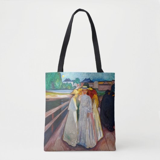 Edvard Munch - The Girls on the Bridge 1903 トートバッグ (正面)