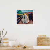 Edvard Munch - The Girls on the Bridge 1903 ポスター (キッチン)