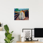 Edvard Munch - The Girls on the Bridge 1903 ポスター (ホームオフィス)