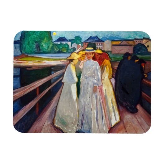 Edvard Munch - The Girls on the Bridge 1903 マグネット (横)