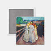 Edvard Munch - The Girls on the Bridge 1903 マグネット (正面/裏面)