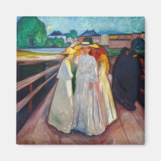 Edvard Munch - The Girls on the Bridge 1903 マグネット (正面)