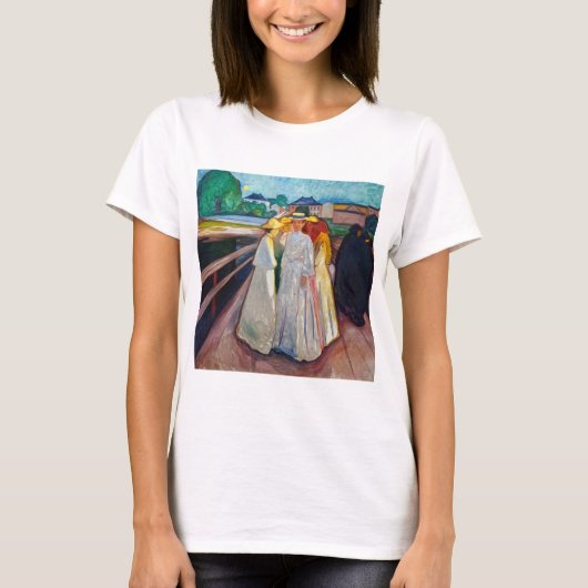 Edvard Munch - The Girls on the Bridge 1903 Tシャツ (正面)